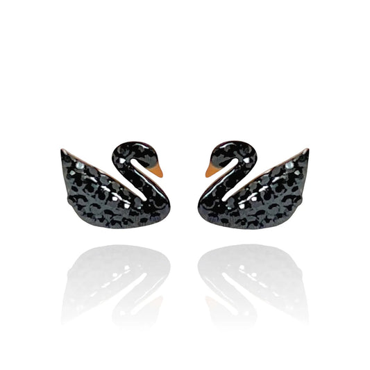 Iconic Black Swan Stud Earrings